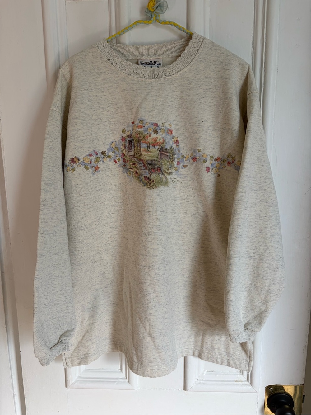 Vintage Northern Reflections Cream Scenic Crewneck Sweater